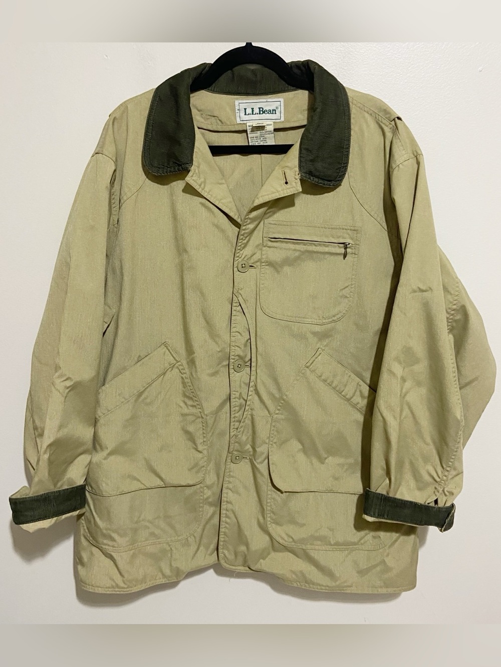 Vintage LL Bean Jacket Mens Large Barn Chore Coat Game Bag Lining Liner Nylon